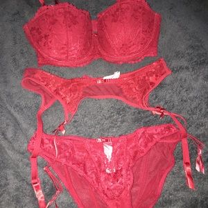 Brand new red lace lingerie set